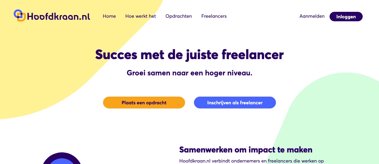 Hoofdkraan.nl, startpagina